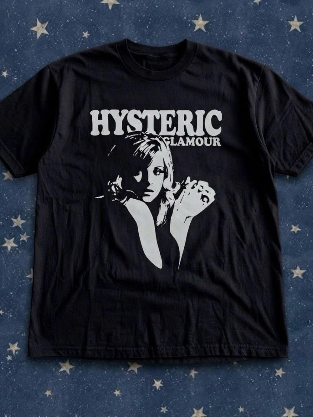 Hysteric Glamour Black Tee with White Graphic - Women's Short Sleeve